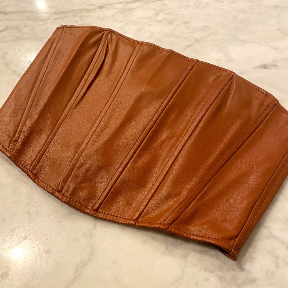 Zara vegan leather bustier